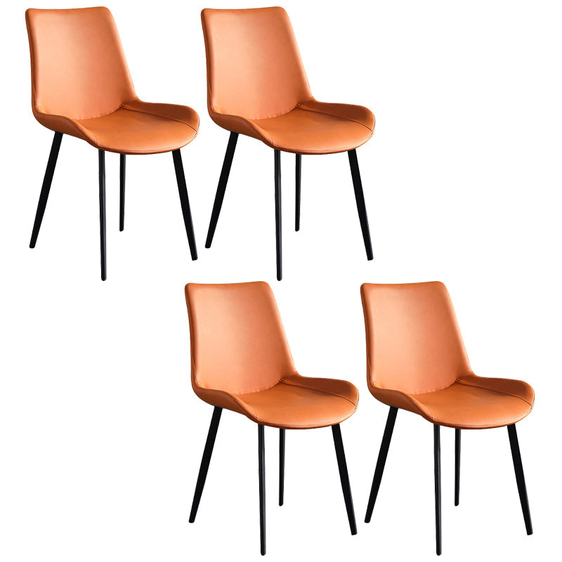 Faux Leather Upholstered Dining Chairs Modern Armless Home Side Chair