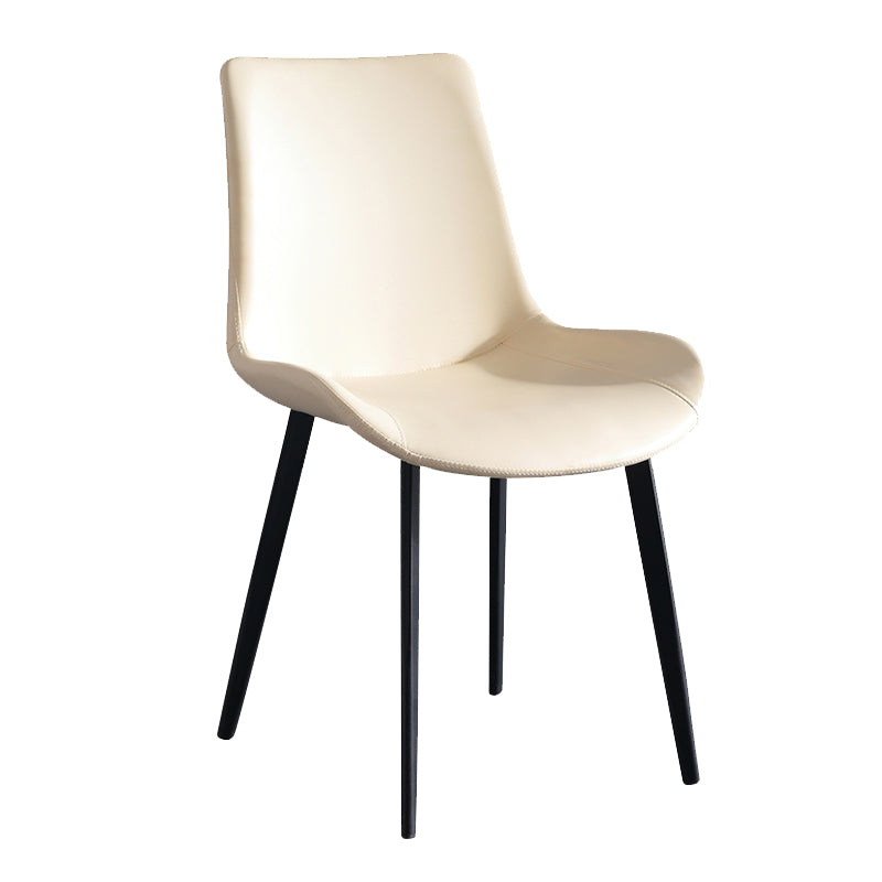 Faux Leather Upholstered Dining Chairs Modern Armless Home Side Chair