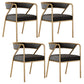 Glam Style Arm Dining Chairs Gold Iron Frame Open Back Dining Side Chair
