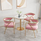 Glam Style Arm Dining Chairs Gold Iron Frame Open Back Dining Side Chair