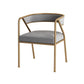 Glam Style Arm Dining Chairs Gold Iron Frame Open Back Dining Side Chair