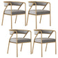 Glam Style Arm Dining Chairs Gold Iron Frame Open Back Dining Side Chair