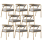 Glam Style Arm Dining Chairs Gold Iron Frame Open Back Dining Side Chair