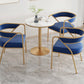 Glam Style Arm Dining Chairs Gold Iron Frame Open Back Dining Side Chair