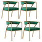 Glam Style Arm Dining Chairs Gold Iron Frame Open Back Dining Side Chair