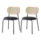 Contemporary Armless Dining Chairs Faux Leather Upholstered Dining Side Chair