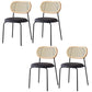 Contemporary Armless Dining Chairs Faux Leather Upholstered Dining Side Chair