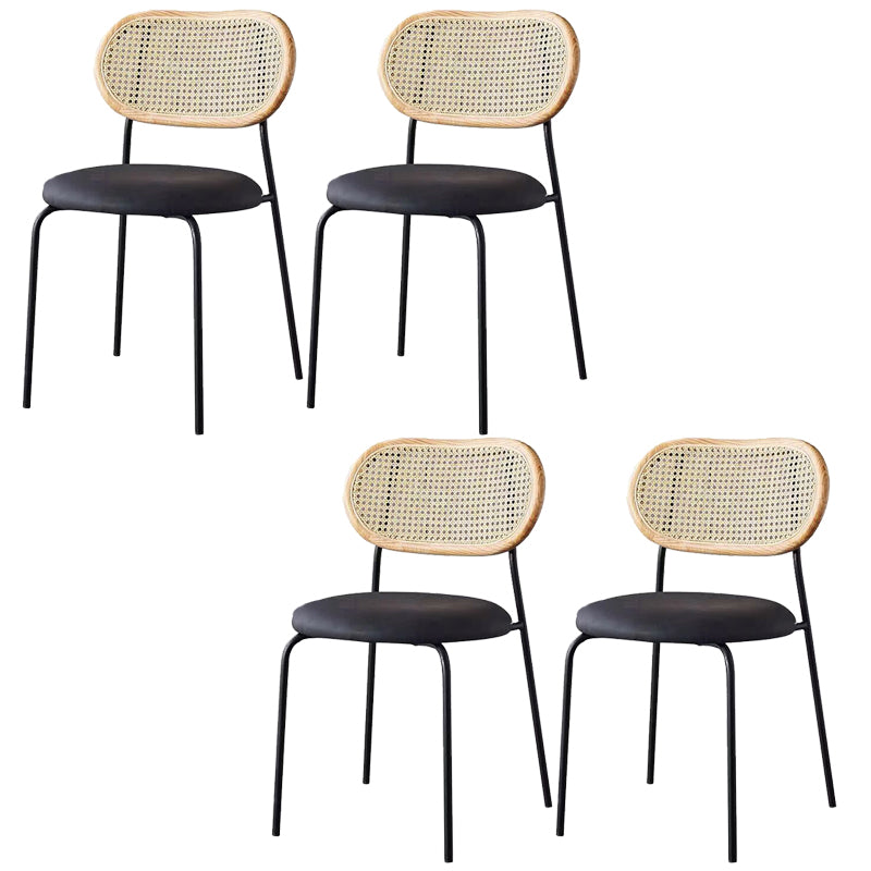 Contemporary Armless Dining Chairs Faux Leather Upholstered Dining Side Chair