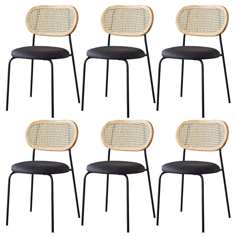 Contemporary Armless Dining Chairs Faux Leather Upholstered Dining Side Chair