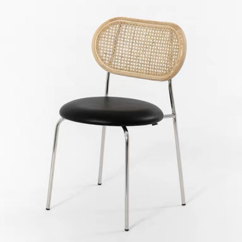 Contemporary Armless Dining Chairs Faux Leather Upholstered Dining Side Chair