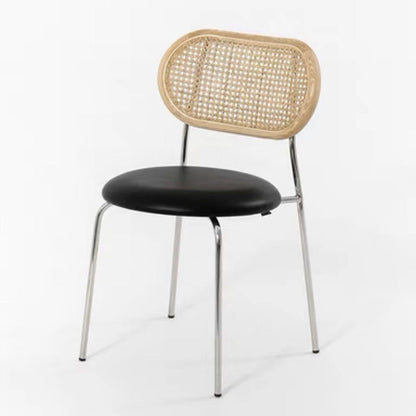 Contemporary Armless Dining Chairs Faux Leather Upholstered Dining Side Chair