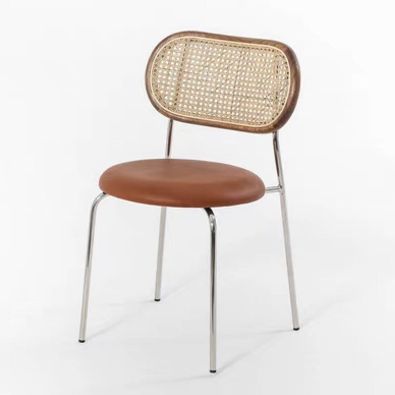 Contemporary Armless Dining Chairs Faux Leather Upholstered Dining Side Chair