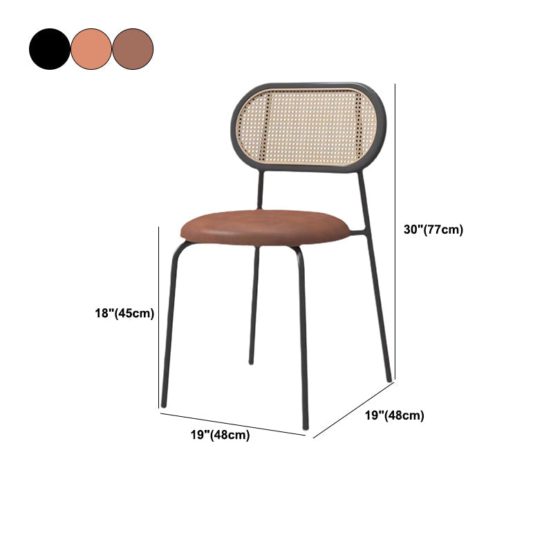 Contemporary Armless Dining Chairs Faux Leather Upholstered Dining Side Chair