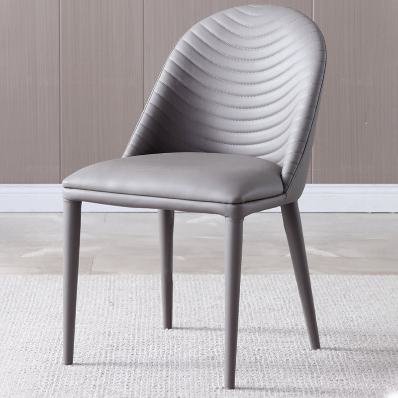 Faux Leather Armless Dining Chairs Upholstered Dining Room Chair Grey 1 Piece Clearhalo 'Dining Chairs' 'Dining Tables & Seating' 'dining_chair' 'furn' 'furn_dining_chair' 'Furniture' 'Kitchen & Dining Furniture' 5580388