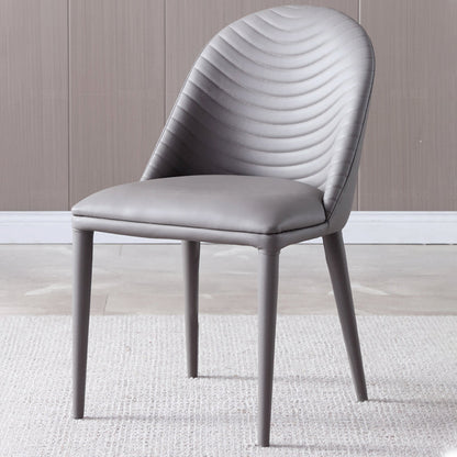 Faux Leather Armless Dining Chairs Upholstered Dining Room Chair Grey 1 Piece Clearhalo 'Dining Chairs' 'Dining Tables & Seating' 'dining_chair' 'furn' 'furn_dining_chair' 'Furniture' 'Kitchen & Dining Furniture' 5580388
