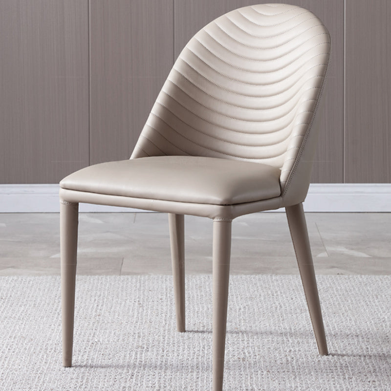 Faux Leather Armless Dining Chairs Upholstered Dining Room Chair Khaki 1 Piece Clearhalo 'Dining Chairs' 'Dining Tables & Seating' 'dining_chair' 'furn' 'furn_dining_chair' 'Furniture' 'Kitchen & Dining Furniture' 5580407