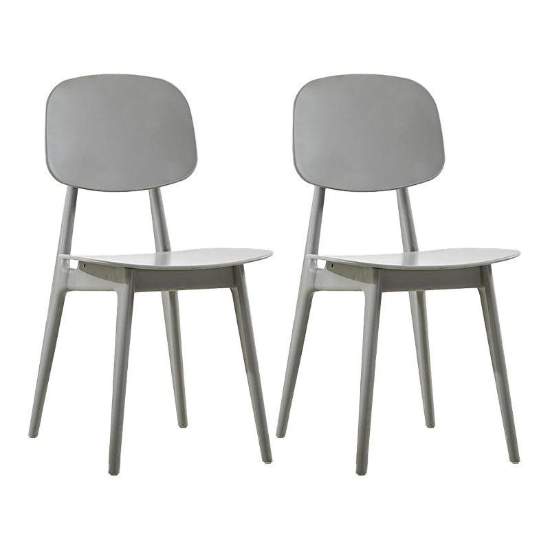 Scandinavian Plastic Dining Side Chair Open Back Armless Dining Chairs