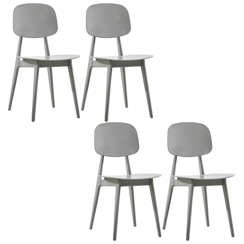 Scandinavian Plastic Dining Side Chair Open Back Armless Dining Chairs