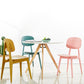 Scandinavian Plastic Dining Side Chair Open Back Armless Dining Chairs