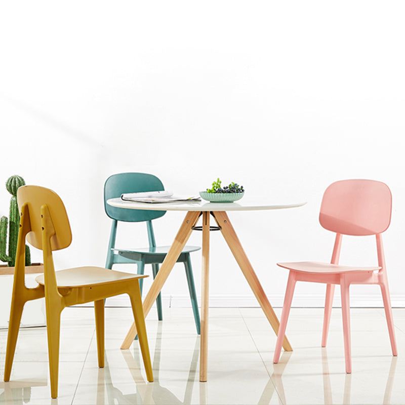Scandinavian Plastic Dining Side Chair Open Back Armless Dining Chairs