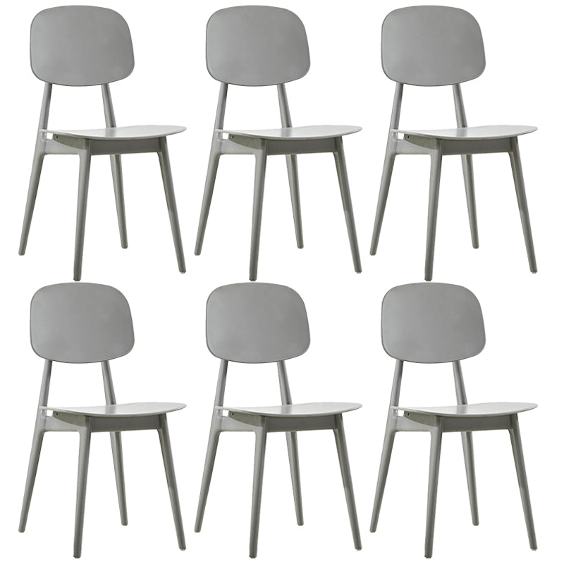 Scandinavian Plastic Dining Side Chair Open Back Armless Dining Chairs
