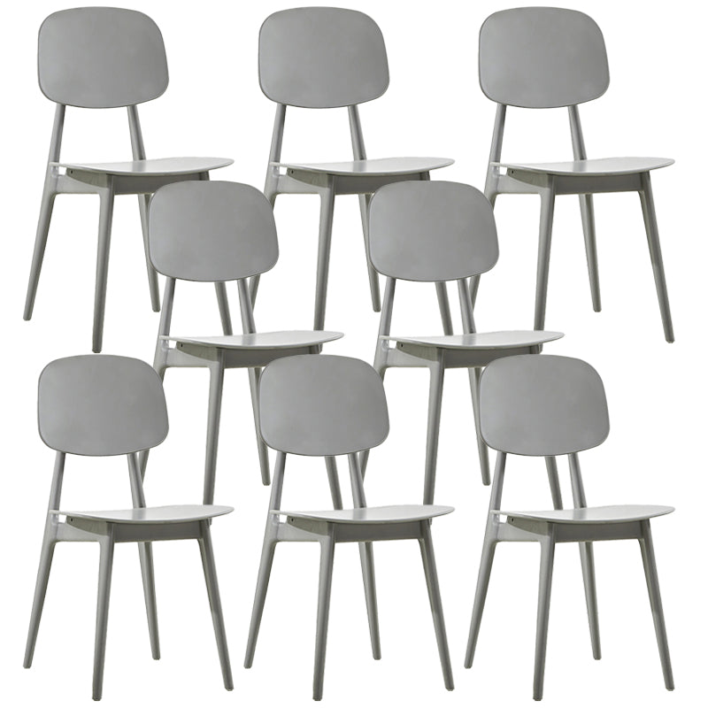 Scandinavian Plastic Dining Side Chair Open Back Armless Dining Chairs
