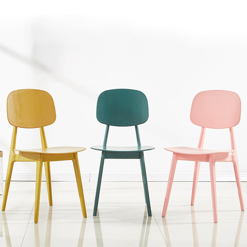 Scandinavian Plastic Dining Side Chair Open Back Armless Dining Chairs