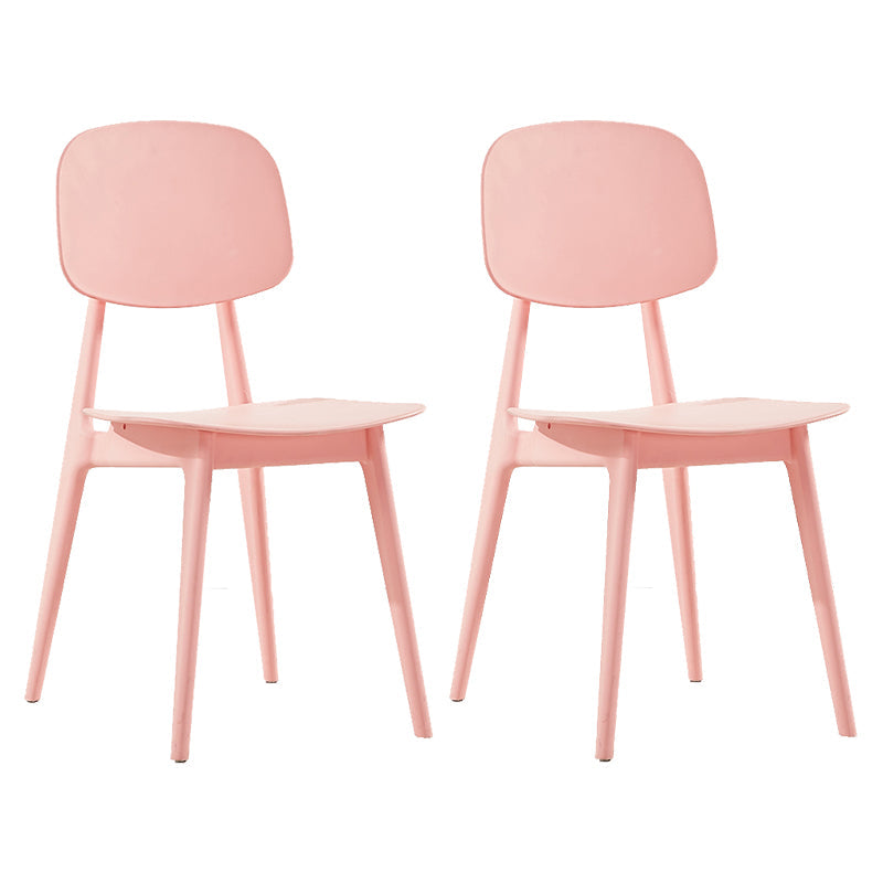 Scandinavian Plastic Dining Side Chair Open Back Armless Dining Chairs