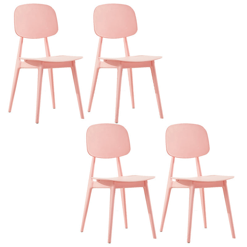 Scandinavian Plastic Dining Side Chair Open Back Armless Dining Chairs