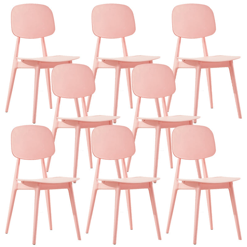 Scandinavian Plastic Dining Side Chair Open Back Armless Dining Chairs