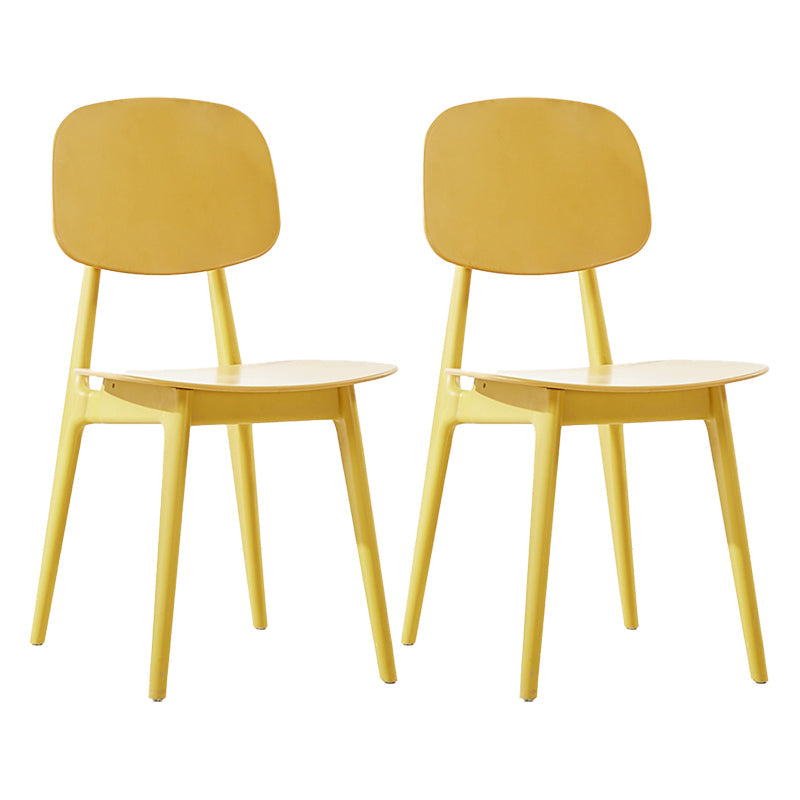 Scandinavian Plastic Dining Side Chair Open Back Armless Dining Chairs