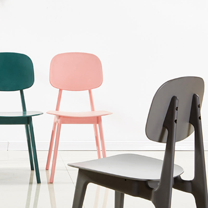 Scandinavian Plastic Dining Side Chair Open Back Armless Dining Chairs