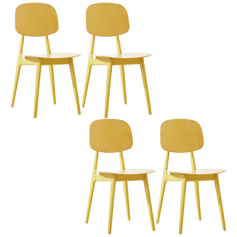 Scandinavian Plastic Dining Side Chair Open Back Armless Dining Chairs