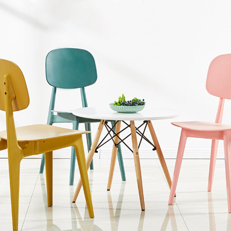 Scandinavian Plastic Dining Side Chair Open Back Armless Dining Chairs