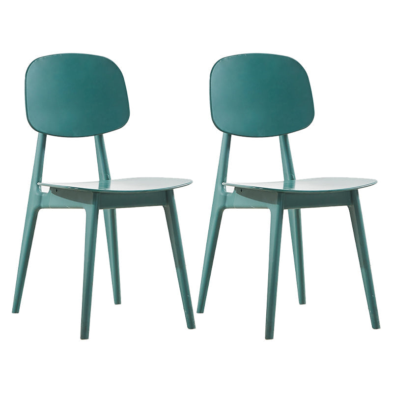 Scandinavian Plastic Dining Side Chair Open Back Armless Dining Chairs
