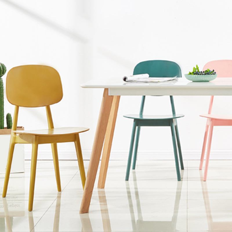 Scandinavian Plastic Dining Side Chair Open Back Armless Dining Chairs