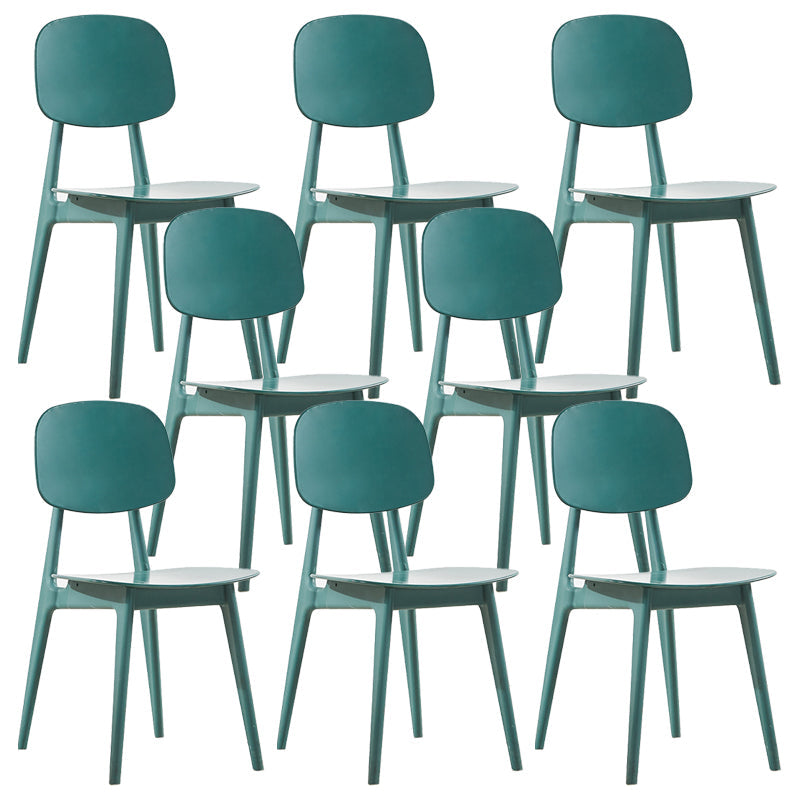 Scandinavian Plastic Dining Side Chair Open Back Armless Dining Chairs