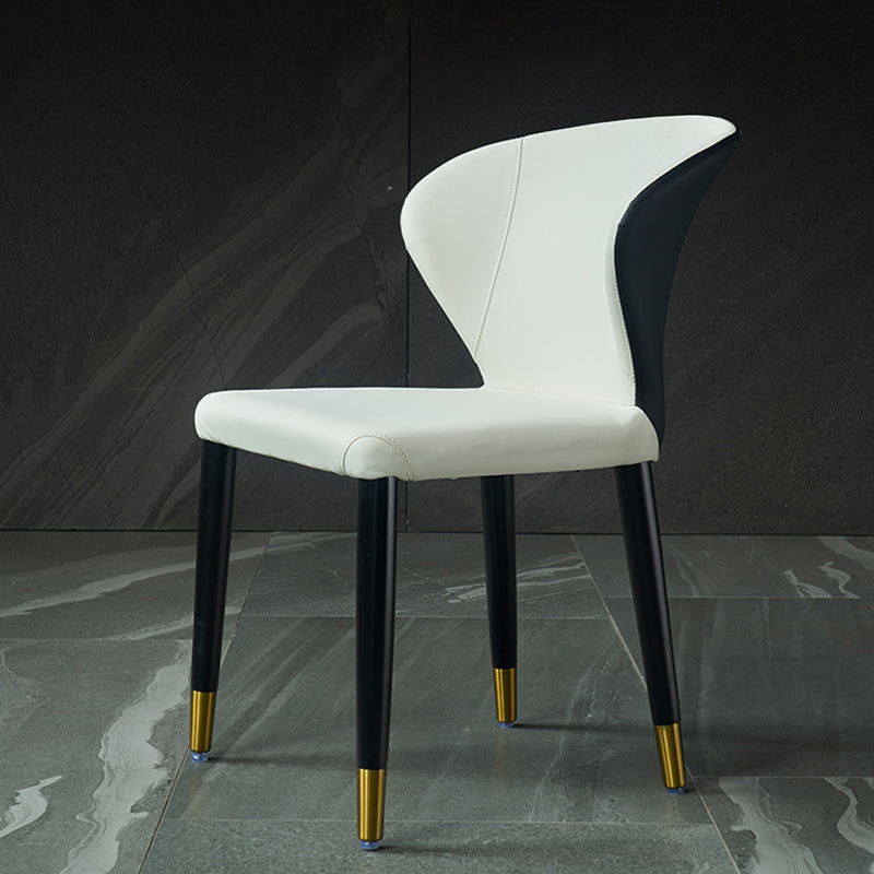 Wingback Side Chair Upholstered Armless Dining Chairs for Dining Room Light Gray 1 Piece Clearhalo 'Dining Chairs' 'Dining Tables & Seating' 'dining_chair' 'furn' 'furn_dining_chair' 'Furniture' 'Kitchen & Dining Furniture' 5580450