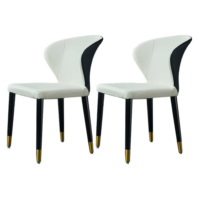 Wingback Side Chair Upholstered Armless Dining Chairs for Dining Room Light Gray 2 Piece Set Clearhalo 'Dining Chairs' 'Dining Tables & Seating' 'dining_chair' 'furn' 'furn_dining_chair' 'Furniture' 'Kitchen & Dining Furniture' 5580451