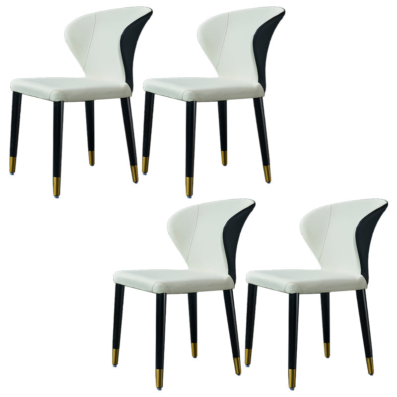 Wingback Side Chair Upholstered Armless Dining Chairs for Dining Room Light Gray 4 Piece Set Clearhalo 'Dining Chairs' 'Dining Tables & Seating' 'dining_chair' 'furn' 'furn_dining_chair' 'Furniture' 'Kitchen & Dining Furniture' 5580454