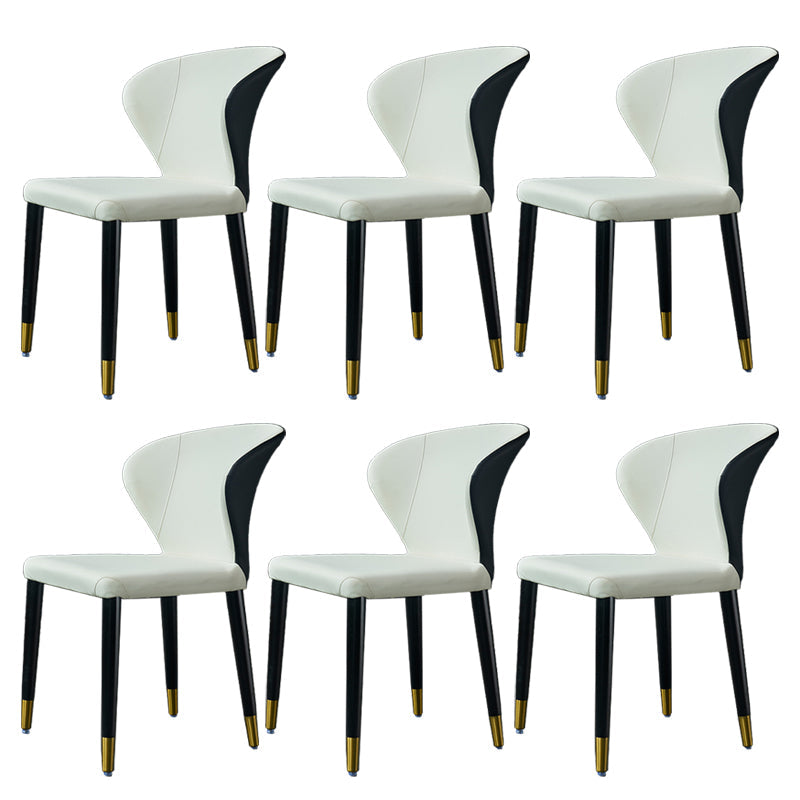 Wingback Side Chair Upholstered Armless Dining Chairs for Dining Room Light Gray 6 Piece Set Clearhalo 'Dining Chairs' 'Dining Tables & Seating' 'dining_chair' 'furn' 'furn_dining_chair' 'Furniture' 'Kitchen & Dining Furniture' 5580456