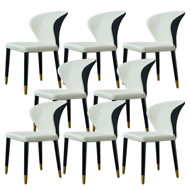 Wingback Side Chair Upholstered Armless Dining Chairs for Dining Room Light Gray 8 Piece Set Clearhalo 'Dining Chairs' 'Dining Tables & Seating' 'dining_chair' 'furn' 'furn_dining_chair' 'Furniture' 'Kitchen & Dining Furniture' 5580458