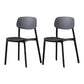 Plastic Armless Dining Chairs Scandinavian Open Back Dining Side Chair Black 2 Piece Set Clearhalo 'Dining Chairs' 'Dining Tables & Seating' 'dining_chair' 'furn' 'furn_dining_chair' 'Furniture' 'Kitchen & Dining Furniture' 5580474
