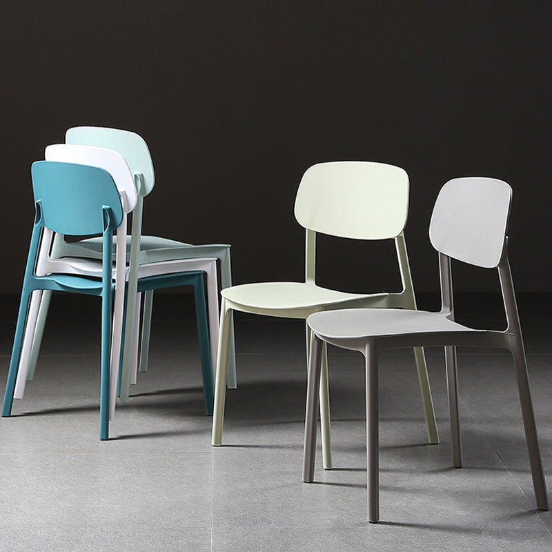 Plastic Armless Dining Chairs Scandinavian Open Back Dining Side Chair Clearhalo 'Dining Chairs' 'Dining Tables & Seating' 'dining_chair' 'furn' 'furn_dining_chair' 'Furniture' 'Kitchen & Dining Furniture' 5580476