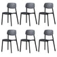 Plastic Armless Dining Chairs Scandinavian Open Back Dining Side Chair Black 6 Piece Set Clearhalo 'Dining Chairs' 'Dining Tables & Seating' 'dining_chair' 'furn' 'furn_dining_chair' 'Furniture' 'Kitchen & Dining Furniture' 5580479