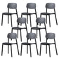 Plastic Armless Dining Chairs Scandinavian Open Back Dining Side Chair Black 8 Piece Set Clearhalo 'Dining Chairs' 'Dining Tables & Seating' 'dining_chair' 'furn' 'furn_dining_chair' 'Furniture' 'Kitchen & Dining Furniture' 5580481