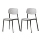 Plastic Armless Dining Chairs Scandinavian Open Back Dining Side Chair Grey 2 Piece Set Clearhalo 'Dining Chairs' 'Dining Tables & Seating' 'dining_chair' 'furn' 'furn_dining_chair' 'Furniture' 'Kitchen & Dining Furniture' 5580485