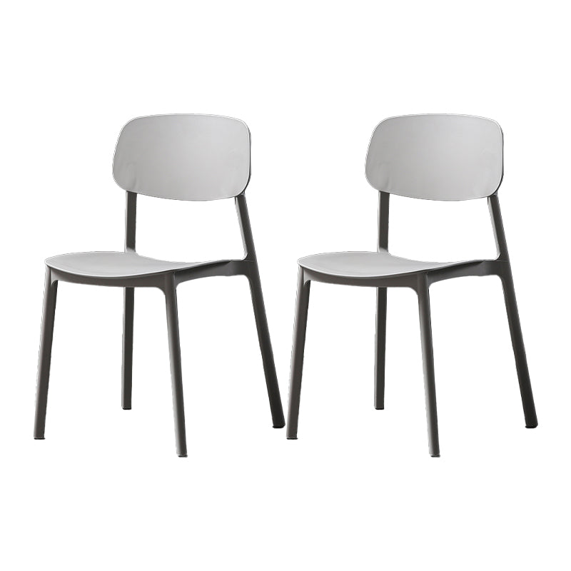Plastic Armless Dining Chairs Scandinavian Open Back Dining Side Chair Grey 2 Piece Set Clearhalo 'Dining Chairs' 'Dining Tables & Seating' 'dining_chair' 'furn' 'furn_dining_chair' 'Furniture' 'Kitchen & Dining Furniture' 5580485