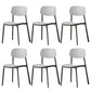 Plastic Armless Dining Chairs Scandinavian Open Back Dining Side Chair Grey 6 Piece Set Clearhalo 'Dining Chairs' 'Dining Tables & Seating' 'dining_chair' 'furn' 'furn_dining_chair' 'Furniture' 'Kitchen & Dining Furniture' 5580489