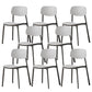 Plastic Armless Dining Chairs Scandinavian Open Back Dining Side Chair Grey 8 Piece Set Clearhalo 'Dining Chairs' 'Dining Tables & Seating' 'dining_chair' 'furn' 'furn_dining_chair' 'Furniture' 'Kitchen & Dining Furniture' 5580490